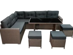 Monstershop Polyrattan Grey L-vormige loungset