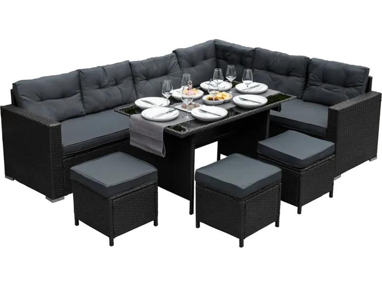 Monstershop Rotan 9-persoons hoek Loungeset
