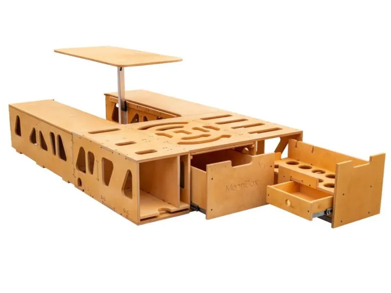 Moonbox bus 115cm Modify Natur kampeerbox met tafel