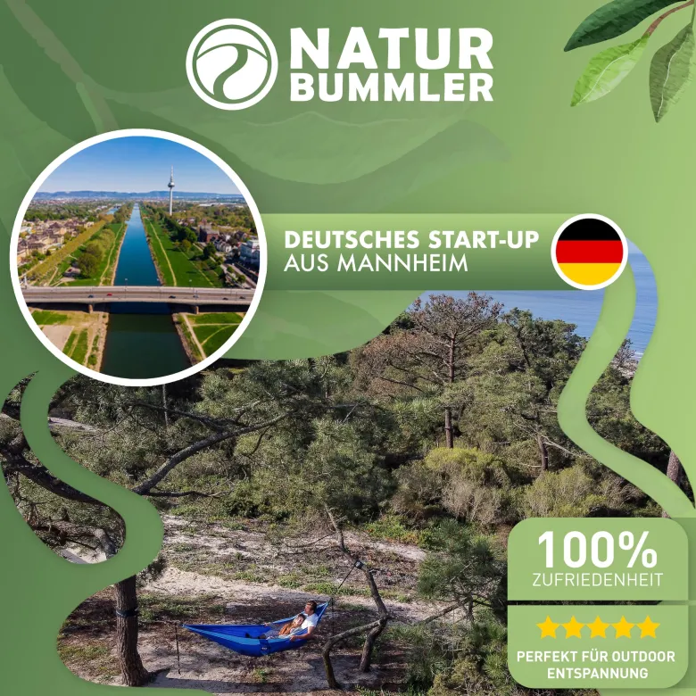 Naturbummler 300 x 170 hangmat met boombeschermingsmatten - blue