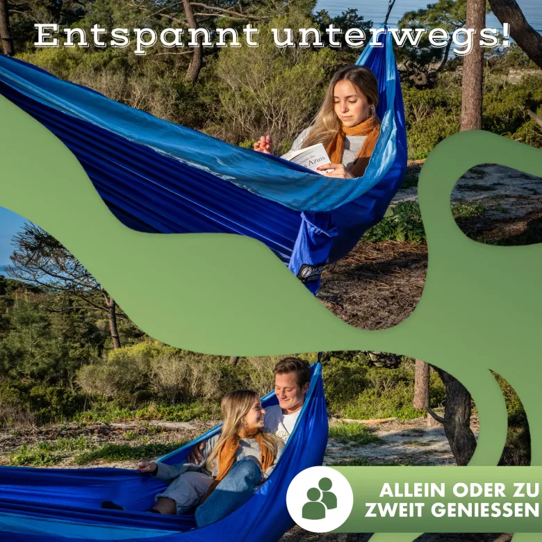 Naturbummler 300 x 170 hangmat met boombeschermingsmatten - blue