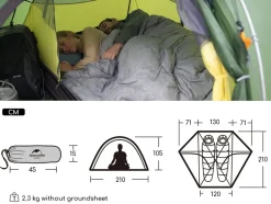 Naturehike Cloud Peak 2-persoons backpacktent - Green