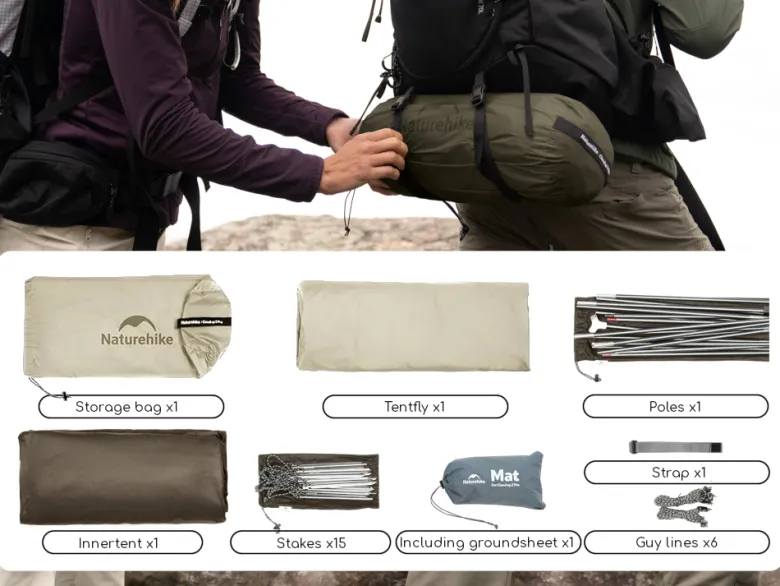 Naturehike Cloud Up 3 PRO tent - Brown