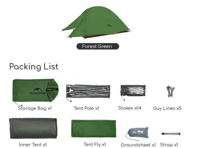 Naturehike Cloud Up 2 PRO tent - Green