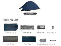 Naturehike Cloud Up 1 PRO tent - Navy Blue