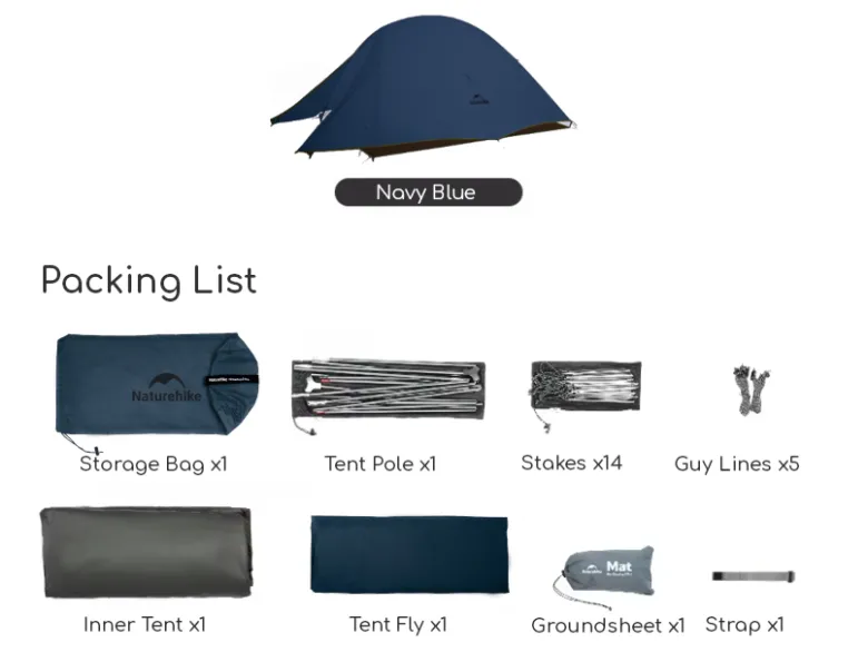 Naturehike cloud up 2 pro tent - Navy Blue