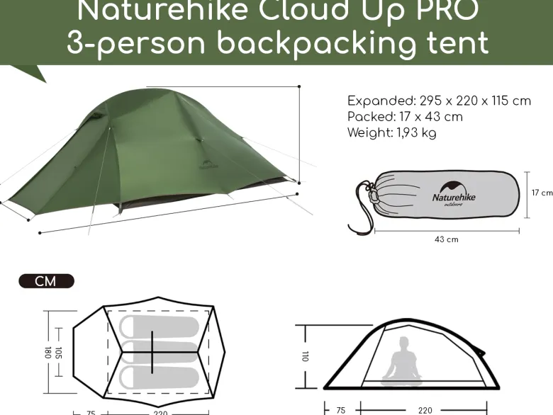 Naturehike Cloud Up 3 PRO tent - White