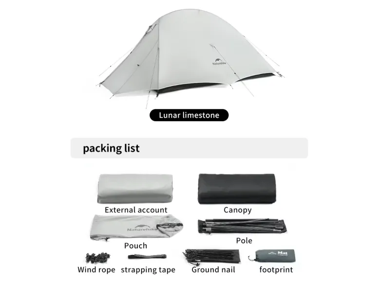 Naturehike Cloud Up 2 Ultra Light trekkerstent - White