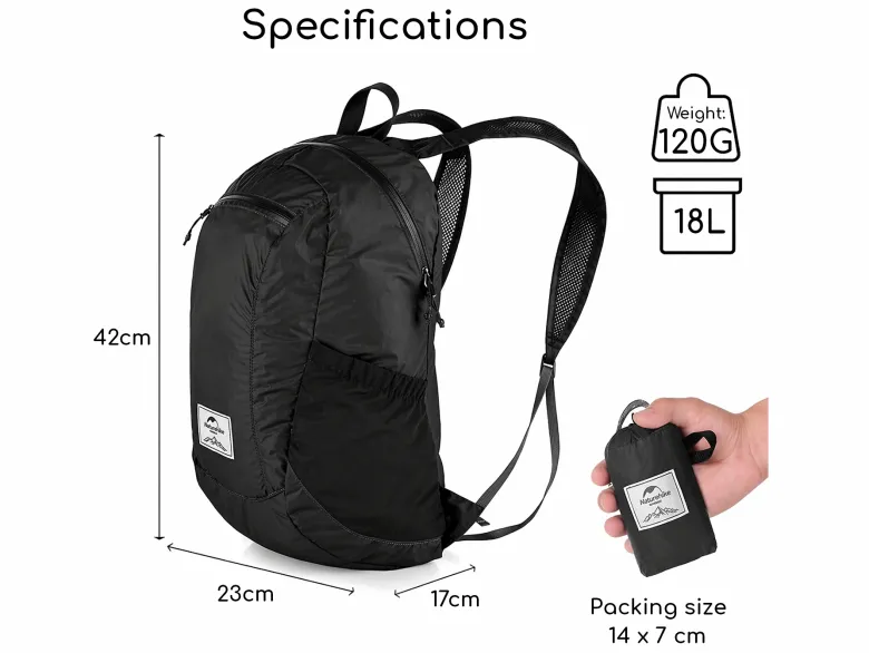 Naturehike 18 liter dagrugzak - Black