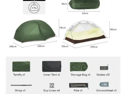 Naturehike Mongar 2 BASE koepeltent - Green