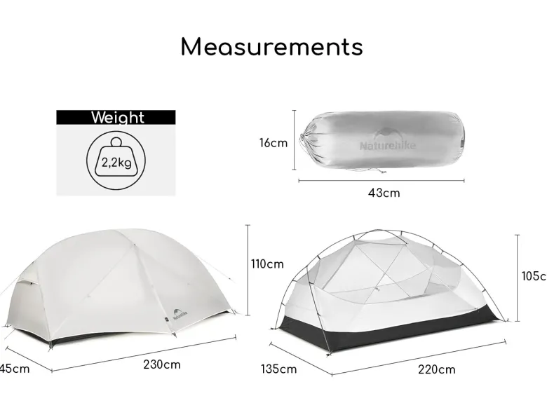 Naturehike Mongar 2 PRO tent - Grey