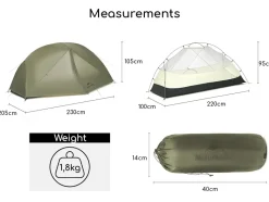 Naturehike Mongar 1 PRO tent - Green