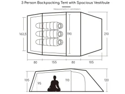 Naturehike Opalus 3 tunneltent - Green