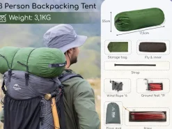 Naturehike Opalus 3 tunneltent - Green