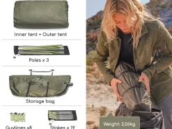Naturehike Opalus 2 UL tent - Olive Green