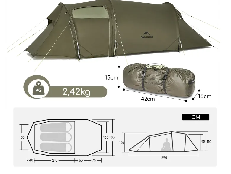 Naturehike Opalus 3 UL tent - Olive Green