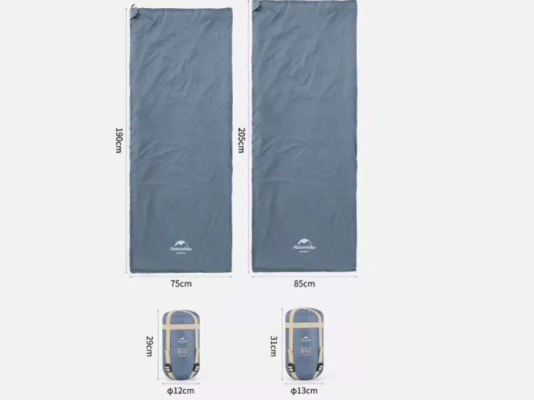 Naturehike 190 x 75 cm lichtgewicht slaapzak - Light Blue