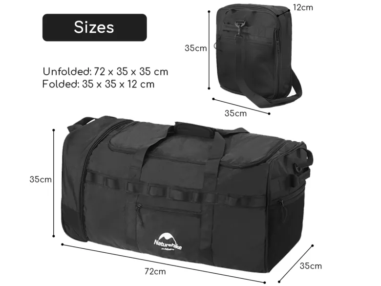 Naturehike XS03 opvouwbare trolleytas - Black