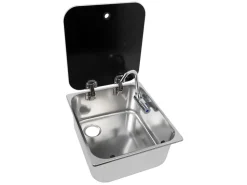 NavyLoad 35 x 32 cm wasbak met glasplaat - silver