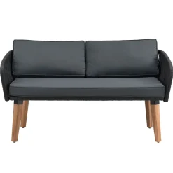 Neapel gevlochten zwarte loungeset
