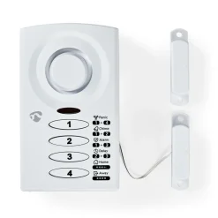 Nedis alrmd30wt deur- en raamalarm met sirene - wit