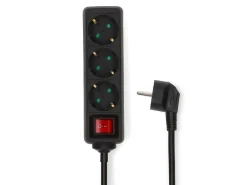 Nedis ESOC350F2BK 3-weg stekkerdoos - 5 Meter