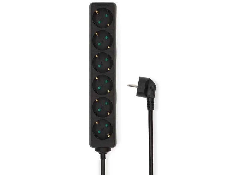 Nedis ESOC615F1BK 6-weg stekkerdoos - 1.5 meter