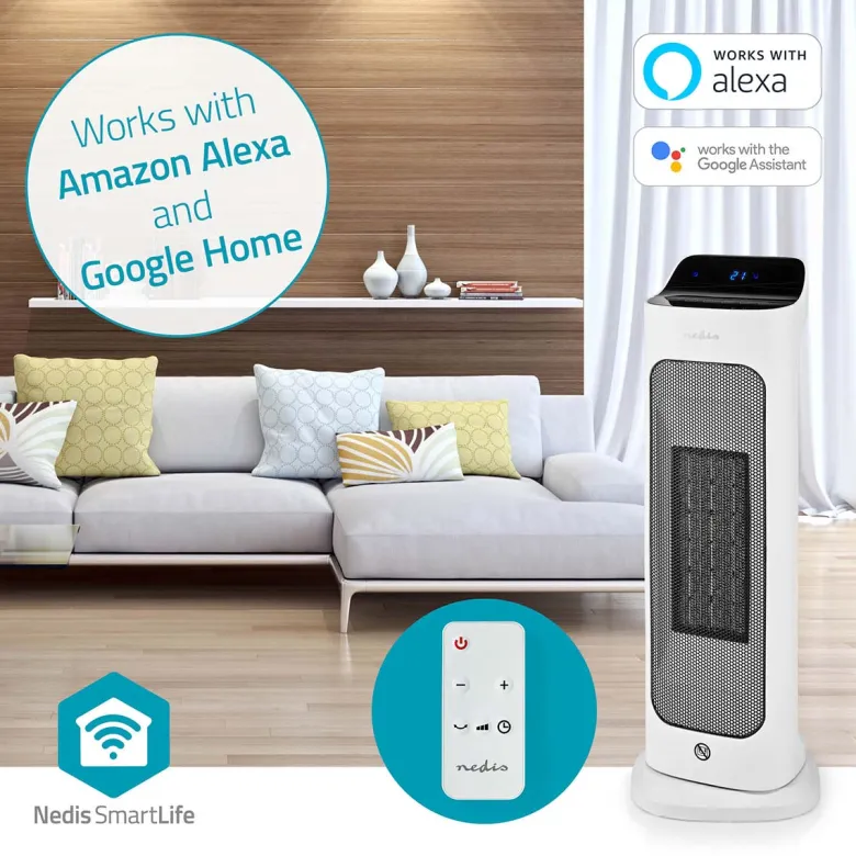 Nedis HTFA20WTW SmartLife keramische PTC-ventilatorkachel