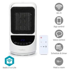 Nedis HTFA22WTW SmartLife keramische PTC-ventilatorkachel