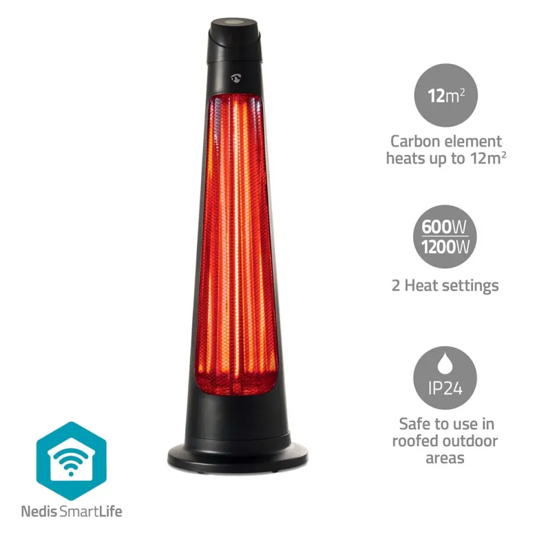 Nedis htpa21bkw smartlife patio verwarmer - zwart