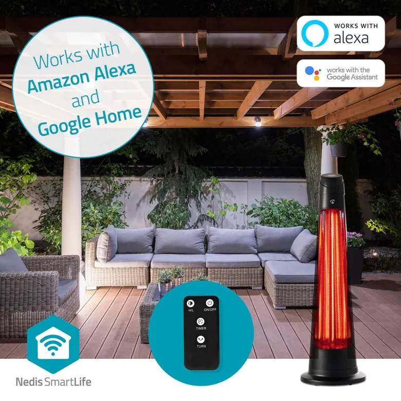 Nedis htpa21bkw smartlife patio verwarmer - zwart