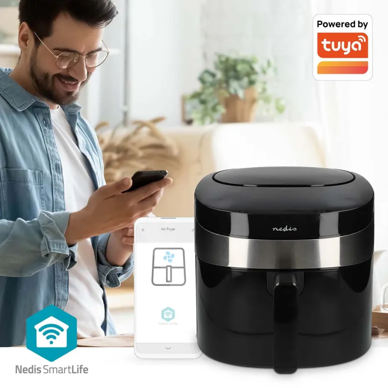 Nedis kaaf180bkw smartlife heteluchtfriteuse - zwart