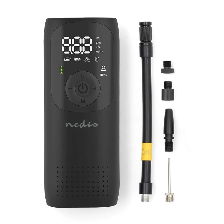 Nedis paac10bk oplaadbare luchtcompressor - zwart