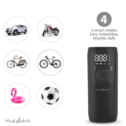 Nedis paac10bk oplaadbare luchtcompressor - zwart