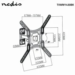 Nedis TVWM1430BK TV- beugel - 23-55 inch