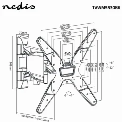 Nedis TVWM5530BK tv-beugel - 23-55 inch