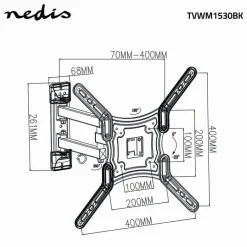 Nedis TVWM1530BK TV-Muurbeugel - 23-55 inch