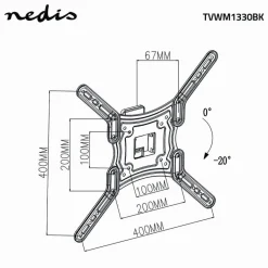 Nedis TVWM1330BK TV-Muurbeugel - 23-55 inch