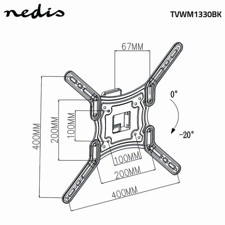 Nedis TVWM1330BK TV-Muurbeugel - 23-55 inch