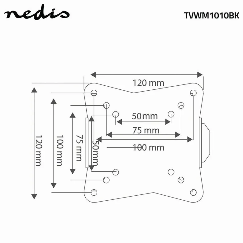 Nedis tvwm1010bk vaste tv-muurbeugel - zwart