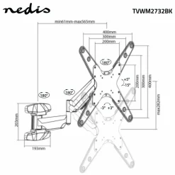 Nedis TVWM2732BK Verticale TV-Muurbeugel