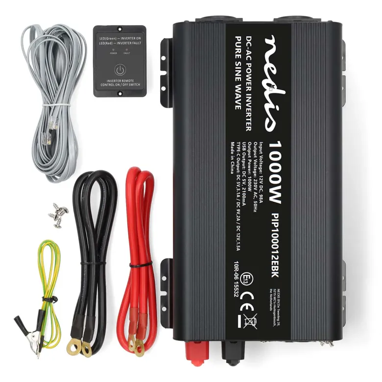 Nedis 12-230 volt Pure sinusgolf omvormer - 1000 watt