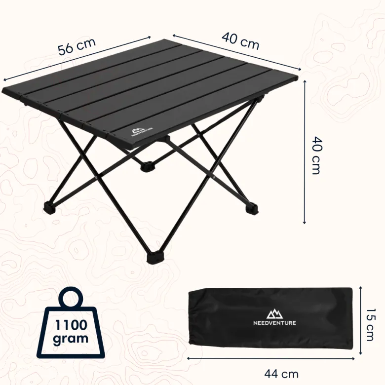 Needventure inklapbare kampeertafel - 56 x 40 cm