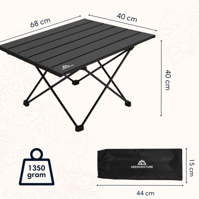 Needventure inklapbare kampeertafel - 68 x 40 cm