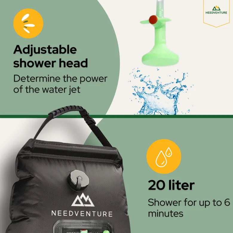 needventure® 20 Liter kampeerdouche - Black