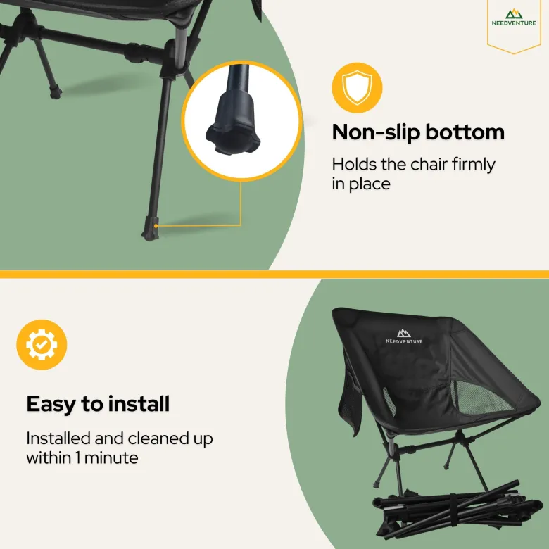 Needventure opvouwbare kampeerstoel - Black
