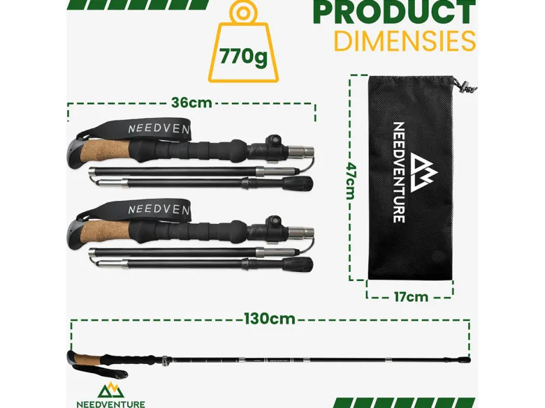 Needventure opvouwbare Nordic Walking stokken