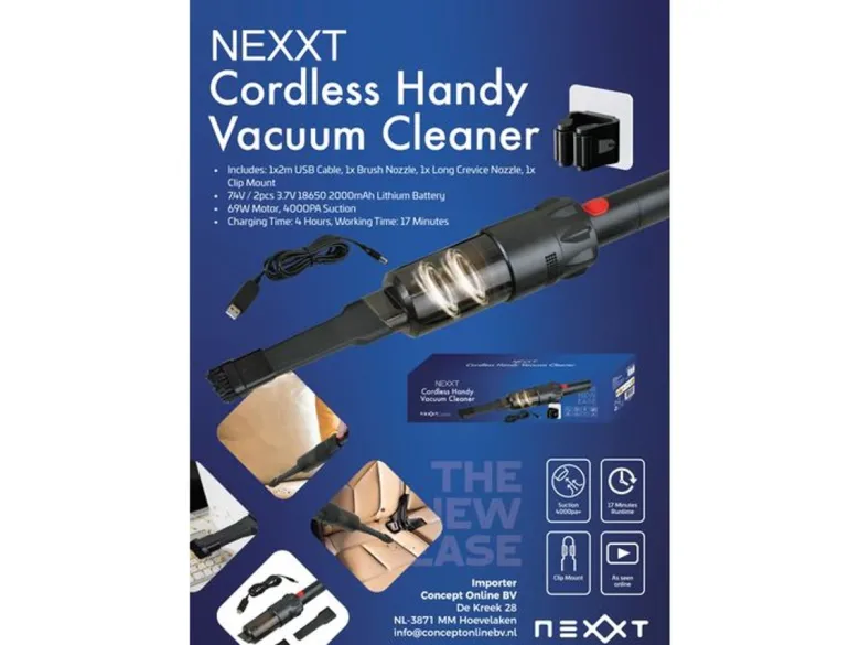 Nexxt draadloze handstofzuiger - 60 watt