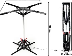 Nexxt elektrisch ronddraaiende droogmolen - 17 meter
