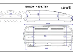 Noabar NOA20 480 liter dakkoffer - Matt Black